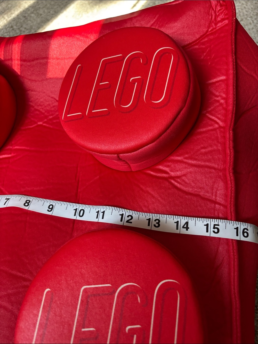 Adult Red Lego Brick Costume OS Halloween | Dress Up | Costume Party | - Picture 11 of 13